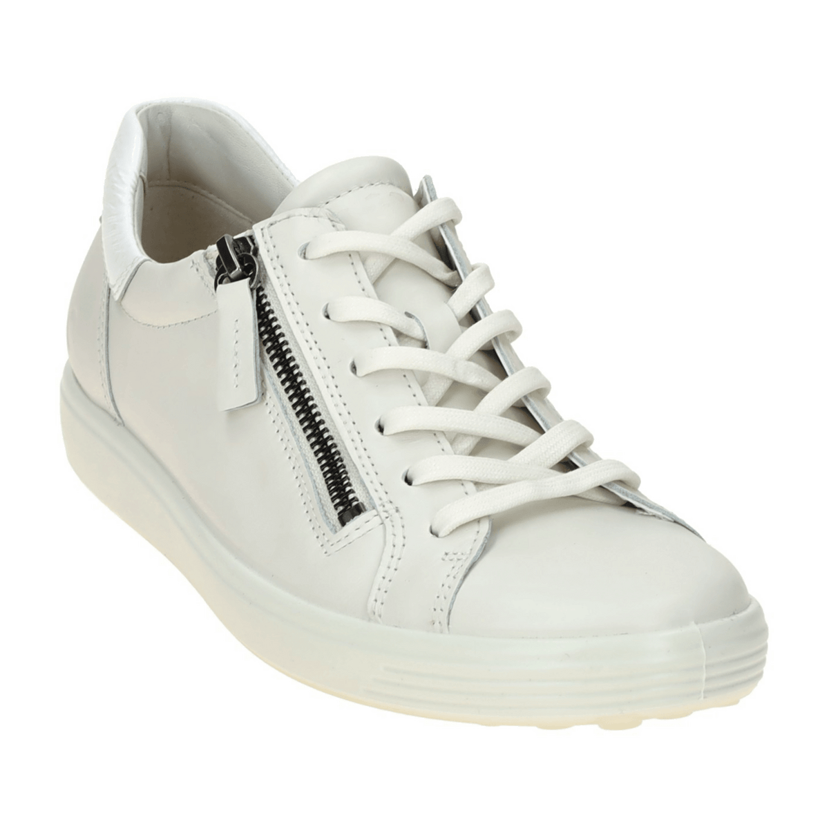 ECCO Soft 7 Women's Sneakers - Offwhite Zip Lace-Up