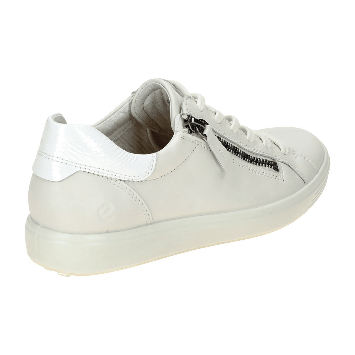 ECCO Soft 7 Women's Sneakers - Offwhite Zip Lace-Up