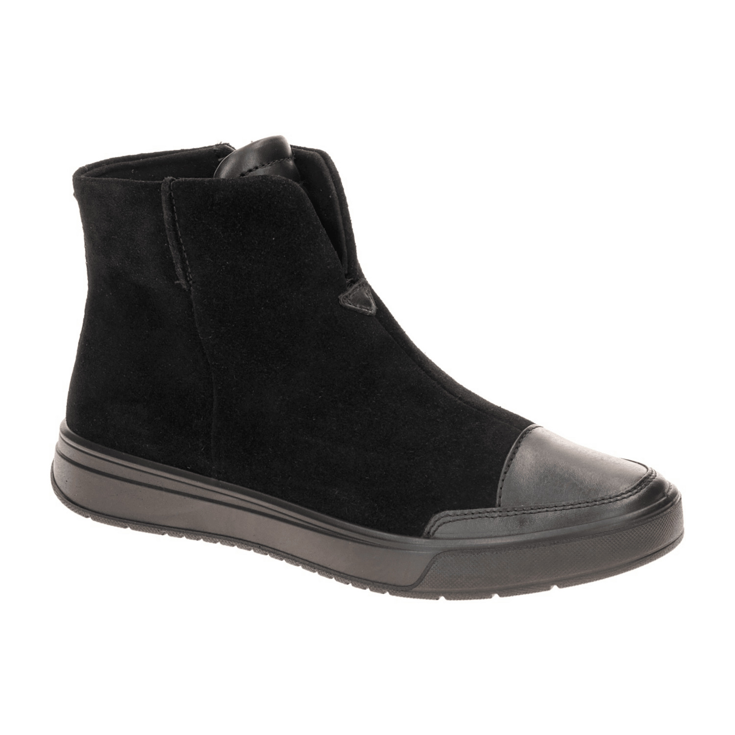 ARA Rom Women's Nubuck Leather Ankle Boots with Zipper Classic Black