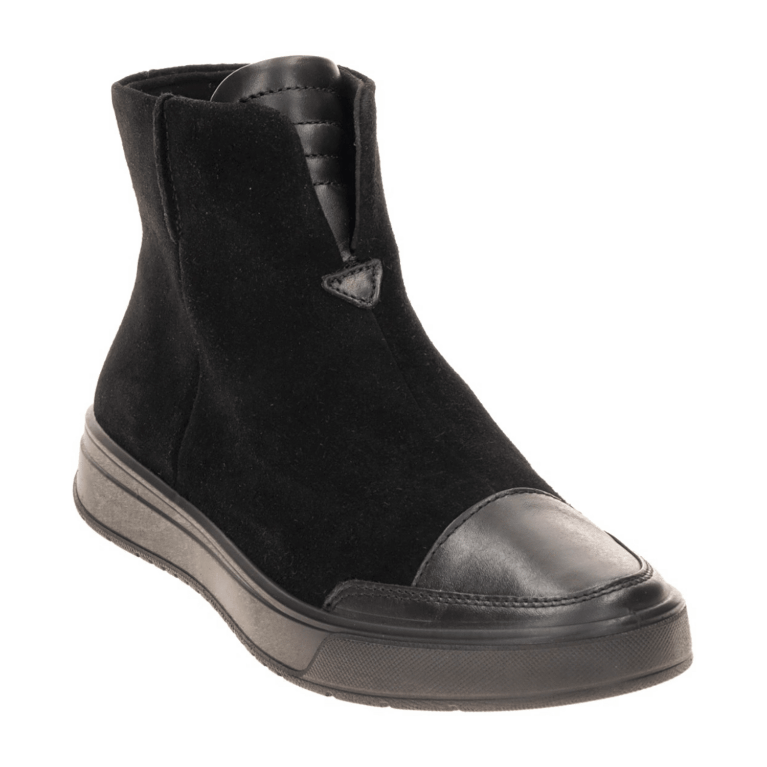 ARA Rom Women's Nubuck Leather Ankle Boots with Zipper Classic Black