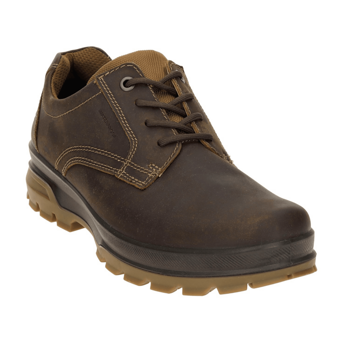 ECCO Men's Rugged Track Waterproof Leather Trekking Shoes Brown
