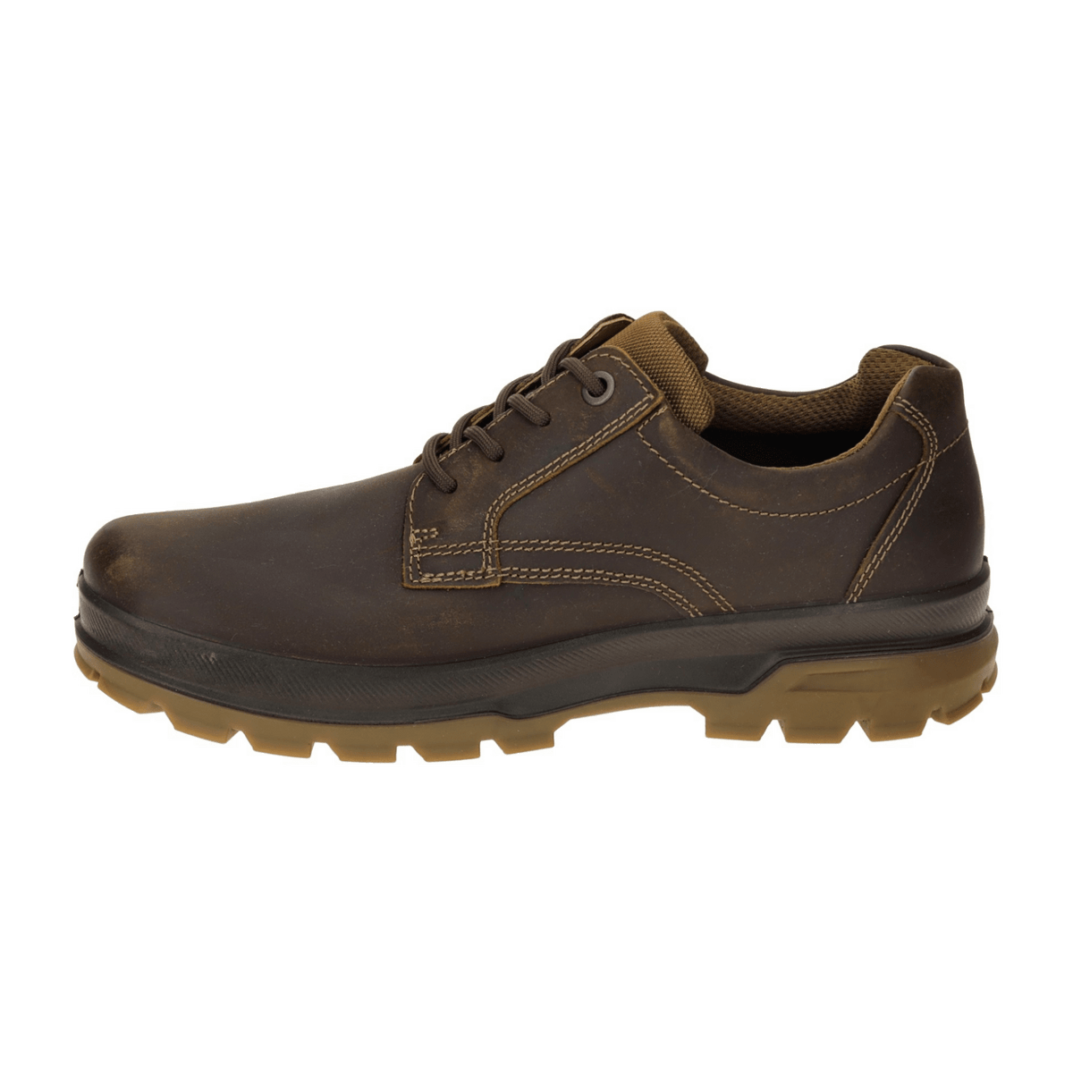 ECCO Men's Rugged Track Waterproof Leather Trekking Shoes Brown