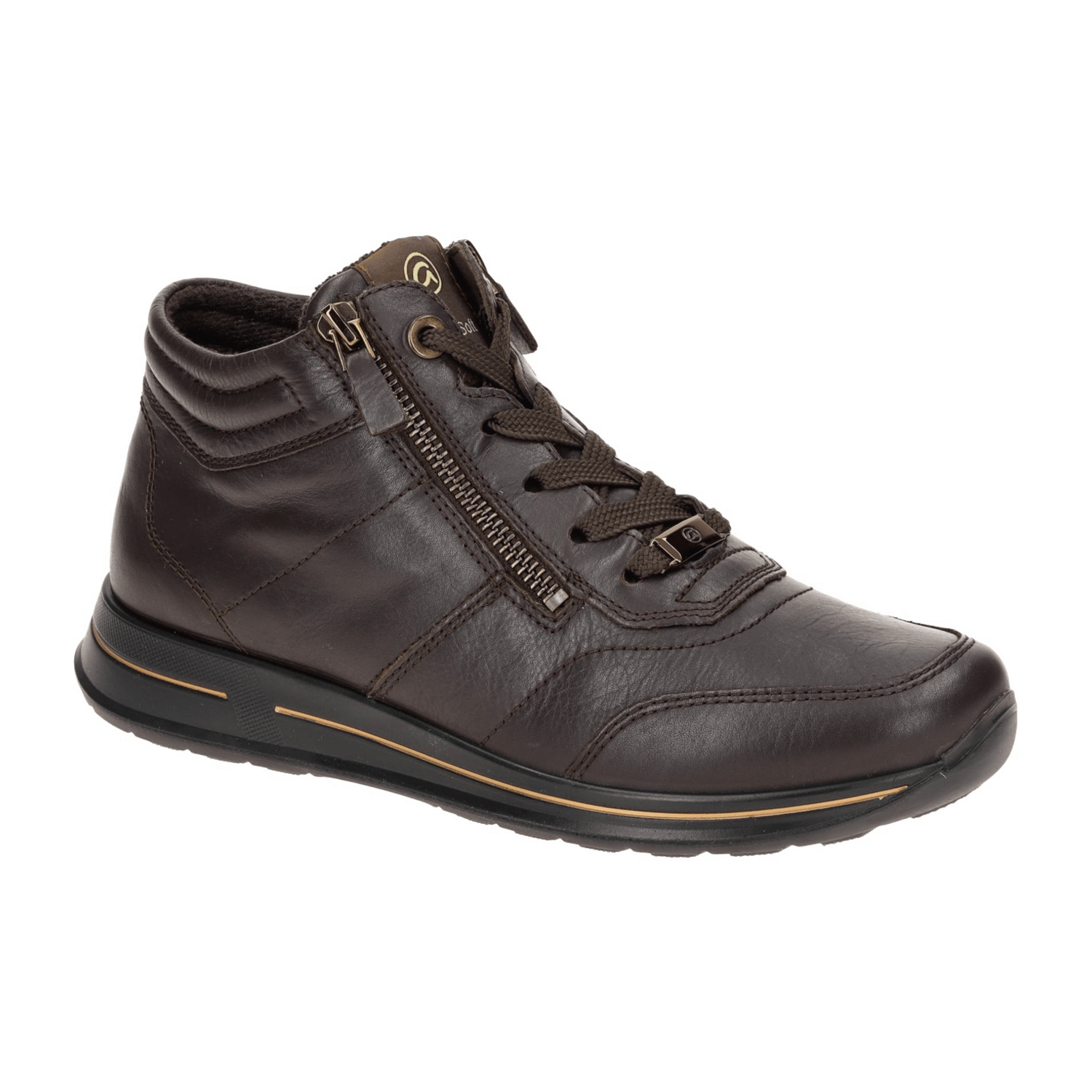 ARA Osaka Women's Boots with Zipper in Brown Cacao H-Width with Warm Lining Square Toe - Bartel-Shop