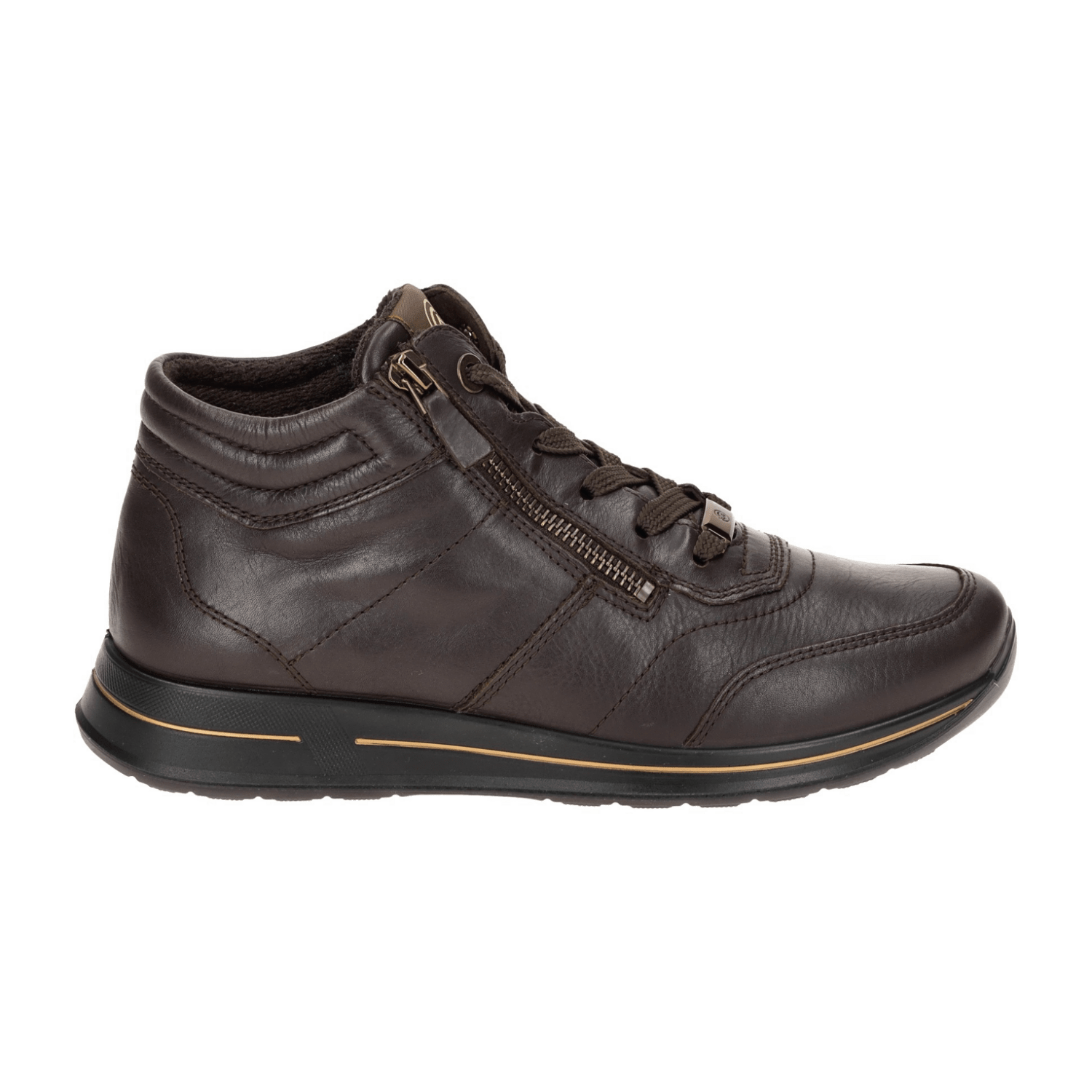 ARA Osaka Women's Boots with Zipper in Brown Cacao H-Width with Warm Lining Square Toe - Bartel-Shop