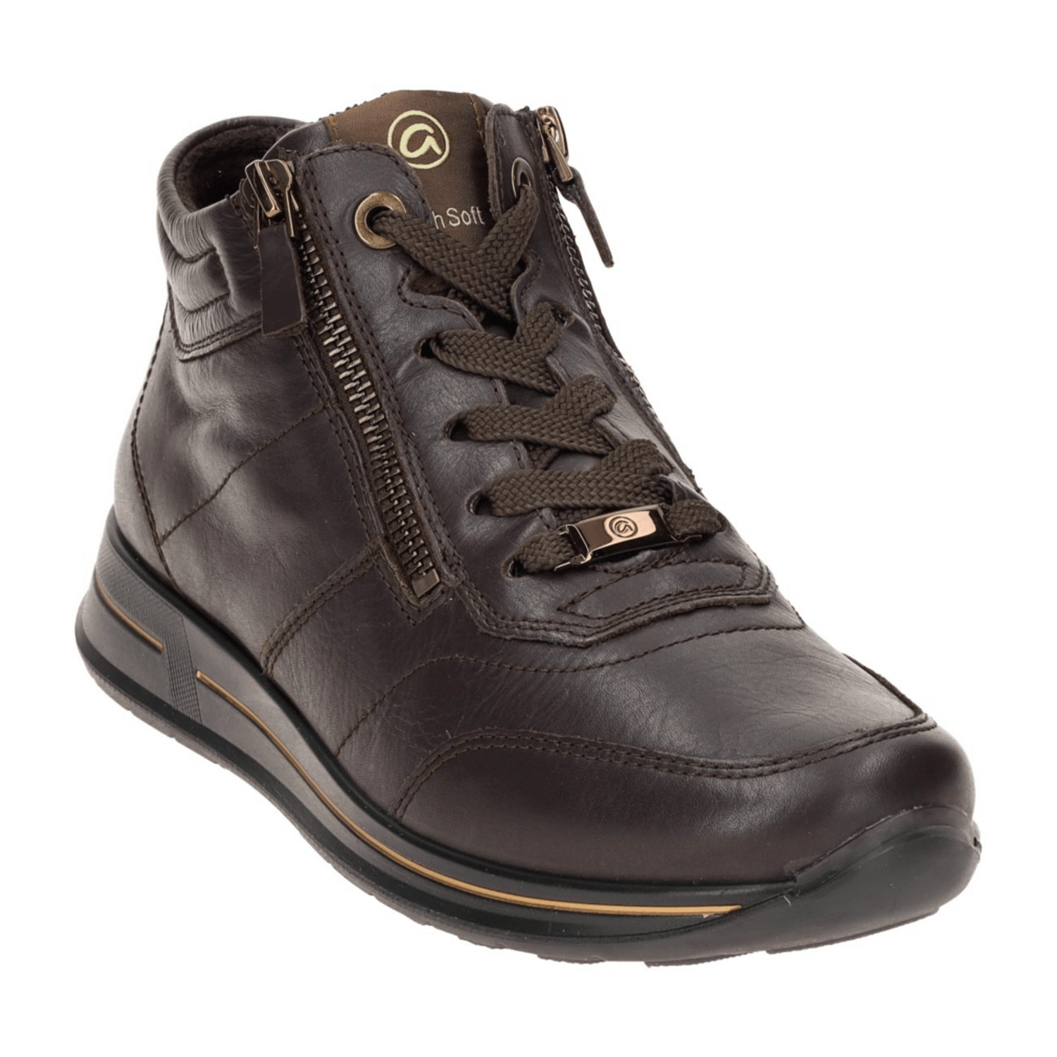 ARA Osaka Women's Boots with Zipper in Brown Cacao H-Width with Warm Lining Square Toe - Bartel-Shop
