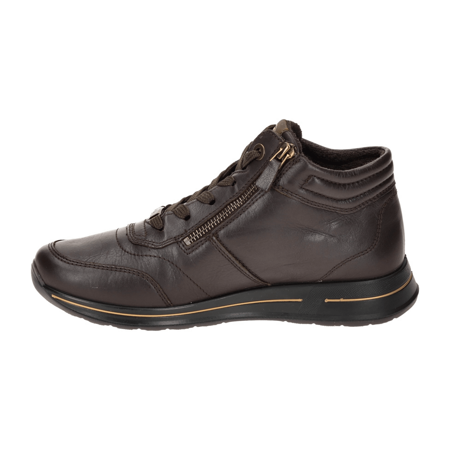 ARA Osaka Women's Boots with Zipper in Brown Cacao H-Width with Warm Lining Square Toe - Bartel-Shop