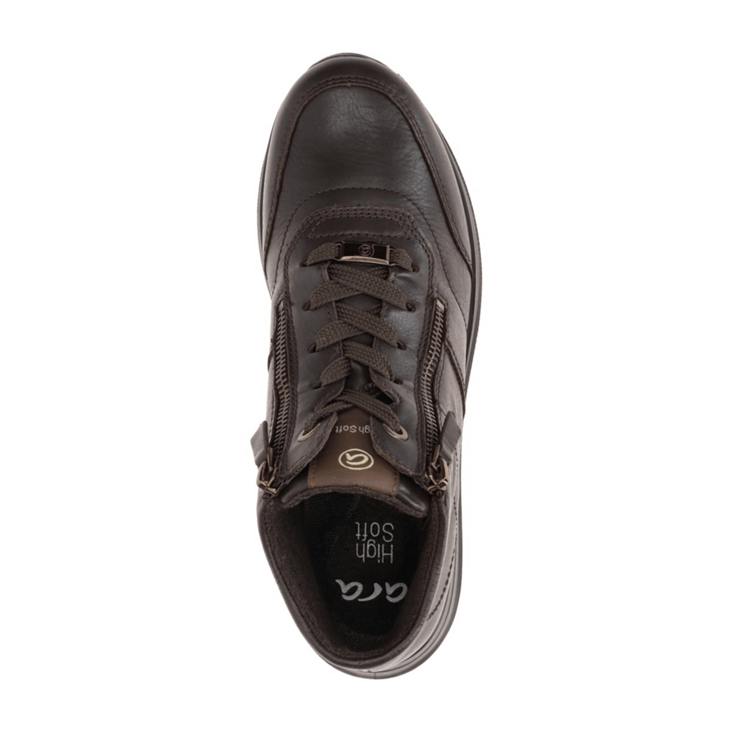 ARA Osaka Women's Boots with Zipper in Brown Cacao H-Width with Warm Lining Square Toe - Bartel-Shop