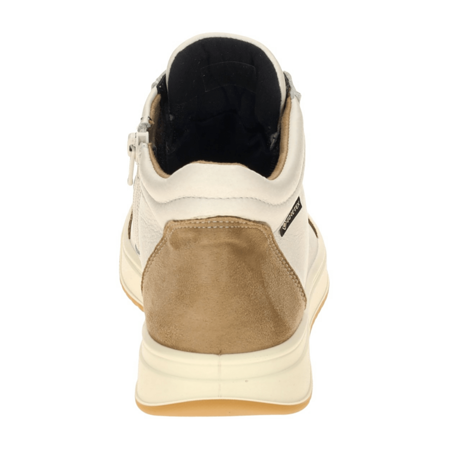 ARA Rom Women's Mid-Top Leather Sneakers in White with GORE-TEX Lacing