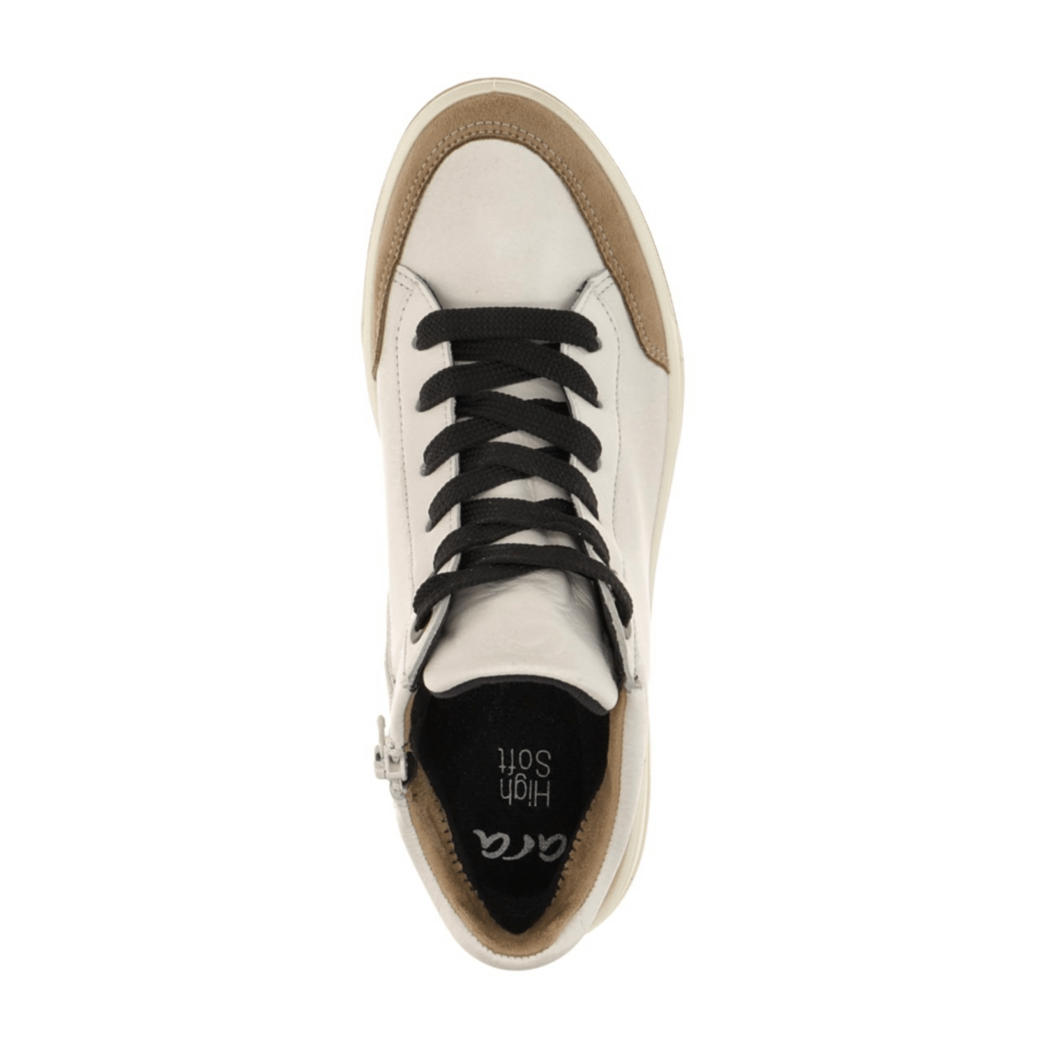 ARA Rom Women's Mid-Top Leather Sneakers in White with GORE-TEX Lacing