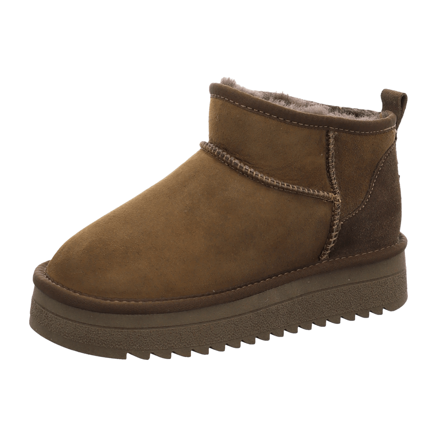 ARA Women's ARKTIS Suede-Look Bootie with Warm Lining, Classic Brown Pull-On Ankle Boots - Bartel-Shop