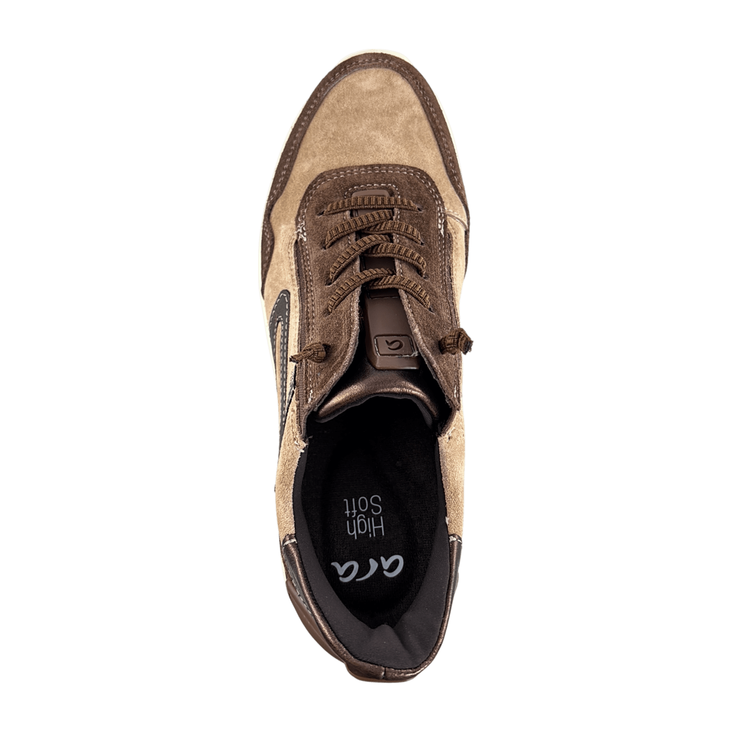 ARA Easy to Go Women's Suede Nubuck Lace-Up Shoes in Brown Modern Style - Bartel-Shop