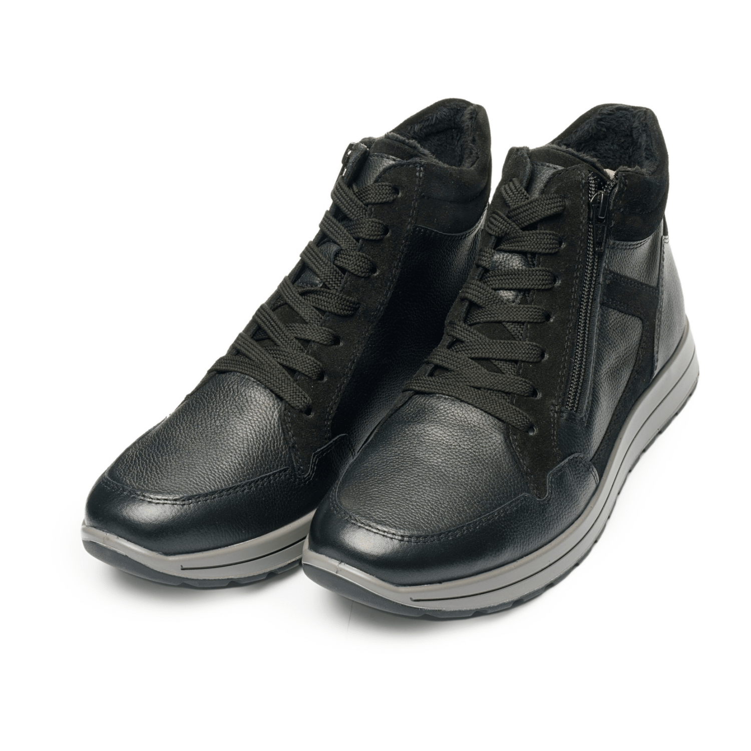 ARA MATTEO Men's Classic Black Smooth Leather Oxford Shoes