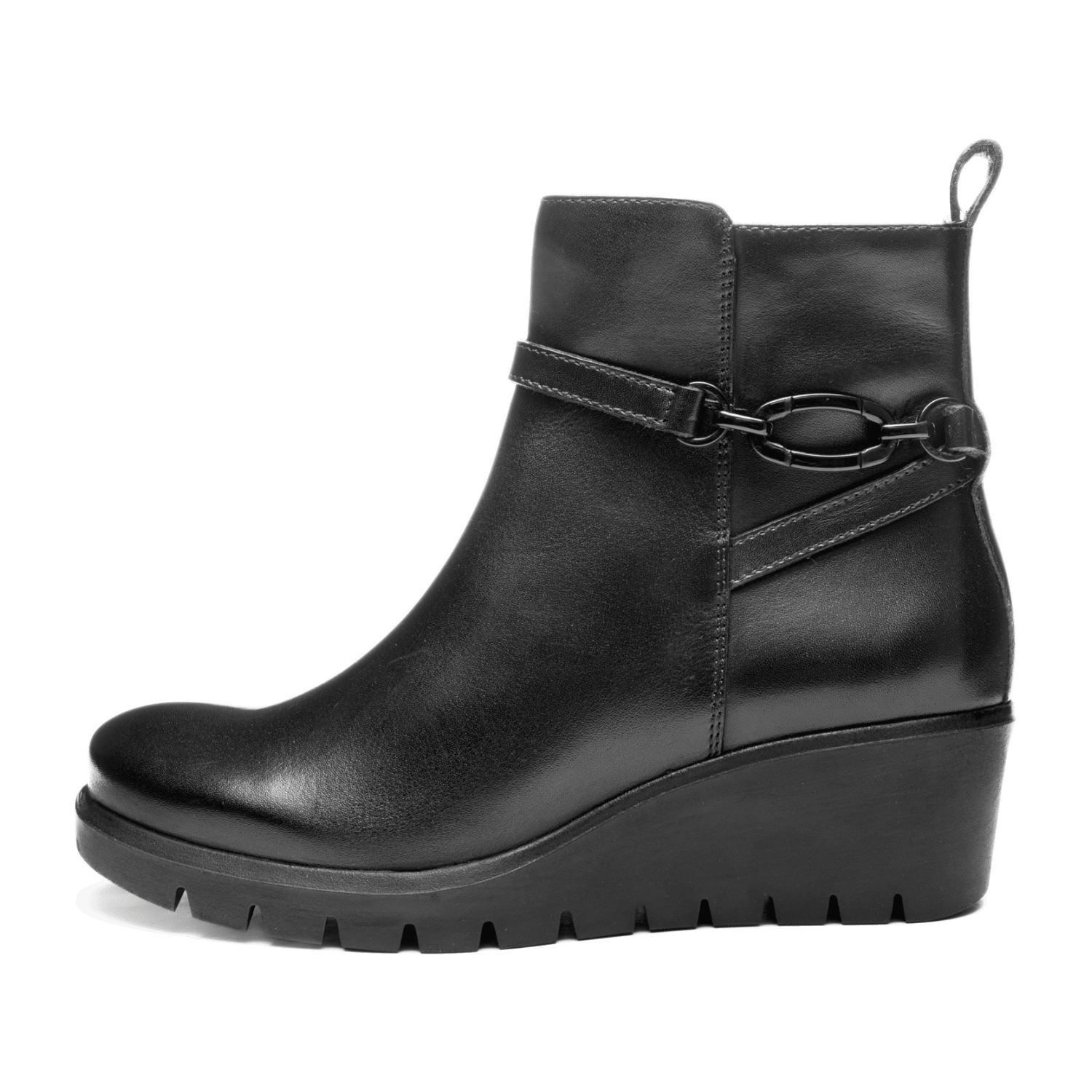 ARA COMO Women's Classic Smooth Leather Zip Boots in Black - Bartel-Shop