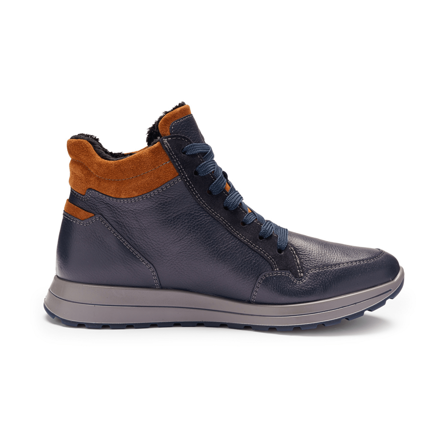 ARA Men's Matteo 2.0 Leather Derby Boots Classic Blue