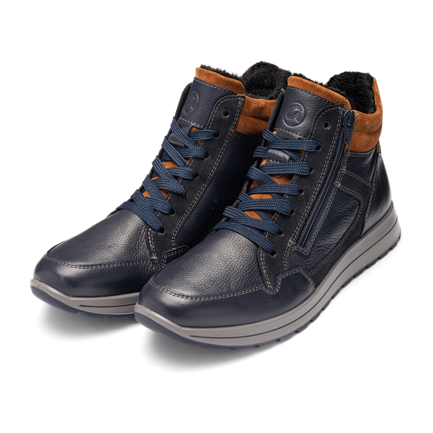 ARA Men's Matteo 2.0 Leather Derby Boots Classic Blue