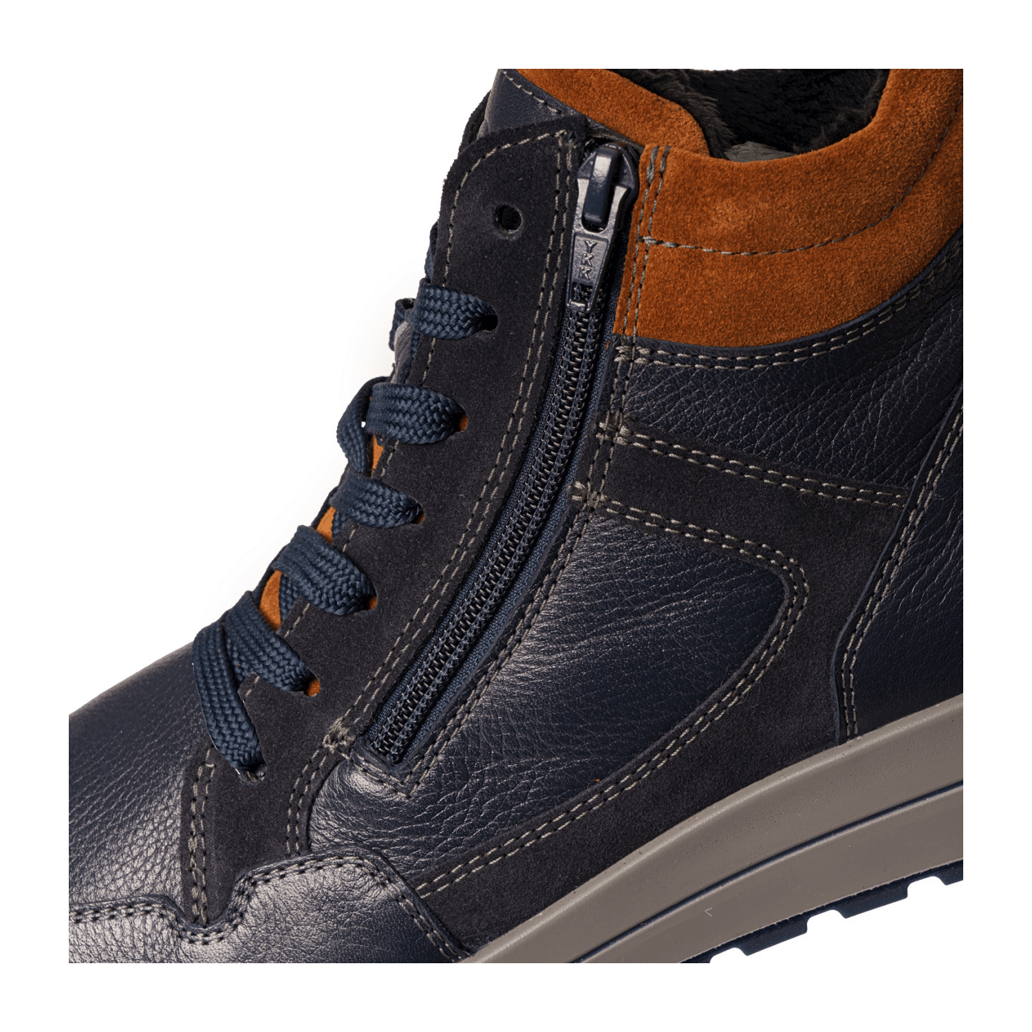 ARA Men's Matteo 2.0 Leather Derby Boots Classic Blue