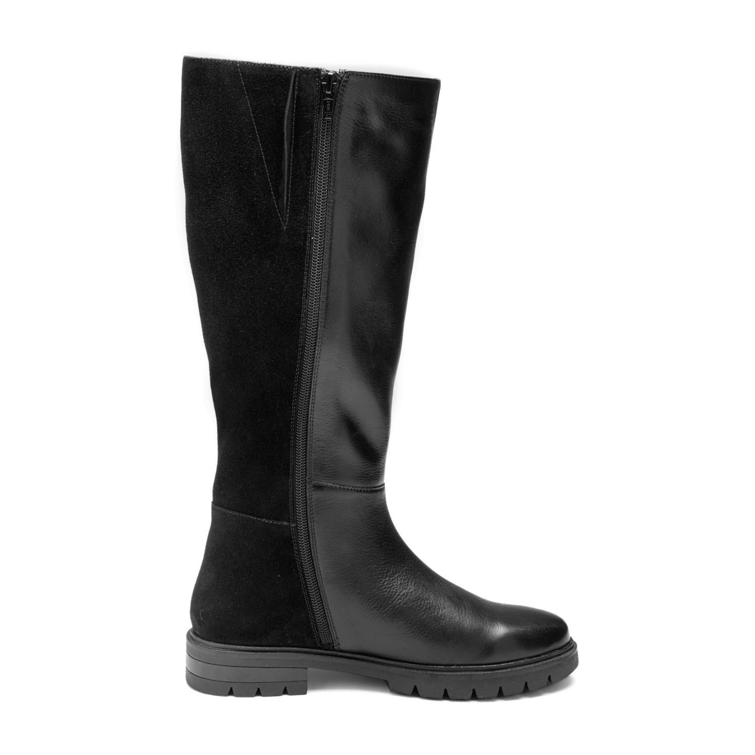 ARA CAMBRIDGE Women's Leather Boots with Zipper, Black, Cold-Weather Lined, Round Toe, Rubber Sole