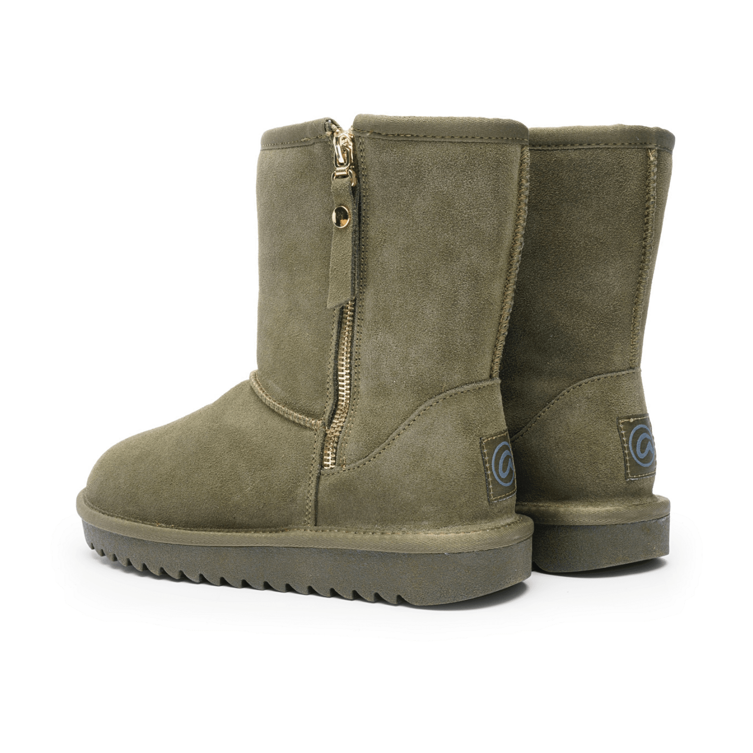 ARA Women's Alaska Suede-Look Ankle Boots with Wool Lining, Pull-On Chelsea Boots, Classic Army Green - Bartel-Shop