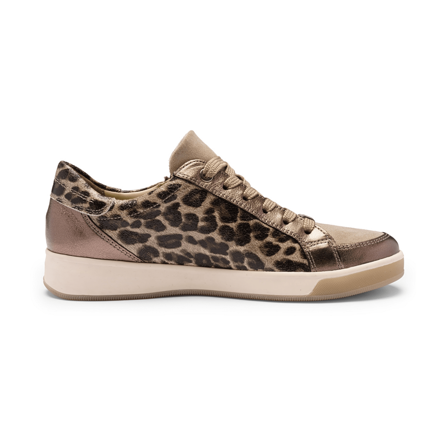 ARA Women's ROM Leather Sneakers Lace-Up Animal Print Shoes - Bartel-Shop
