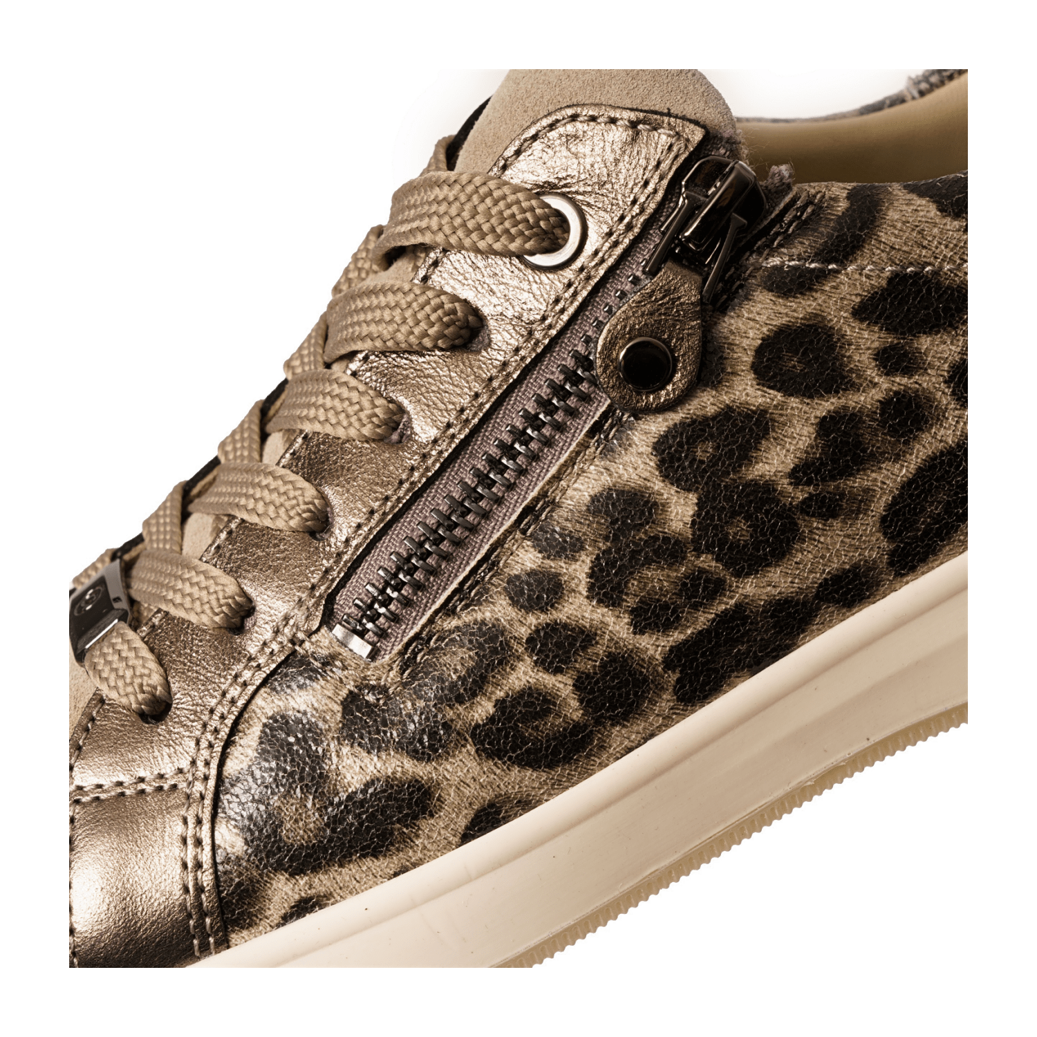 ARA Women's ROM Leather Sneakers Lace-Up Animal Print Shoes - Bartel-Shop