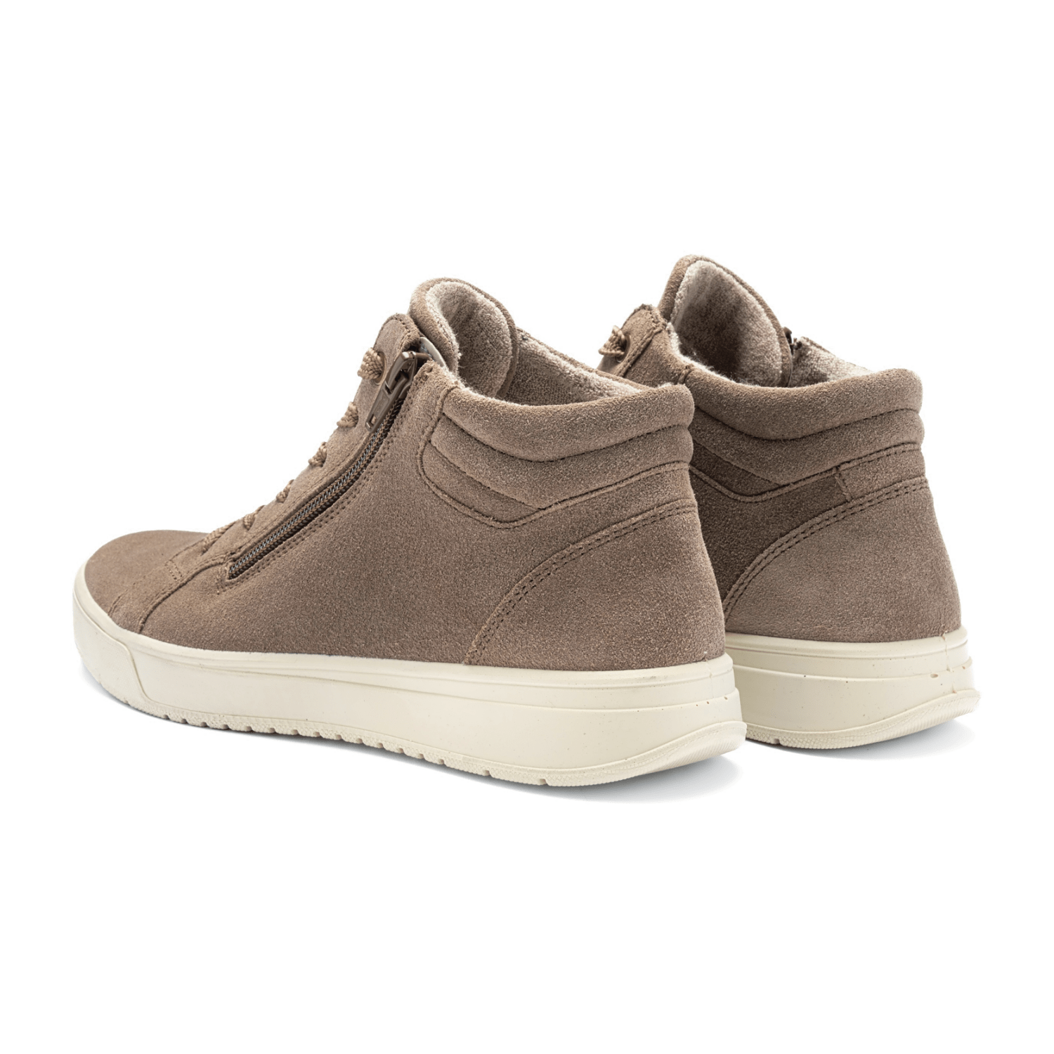ARA Rom Women's Velour Leather Sneakers in Beige with Lace-Up Closure - Bartel-Shop