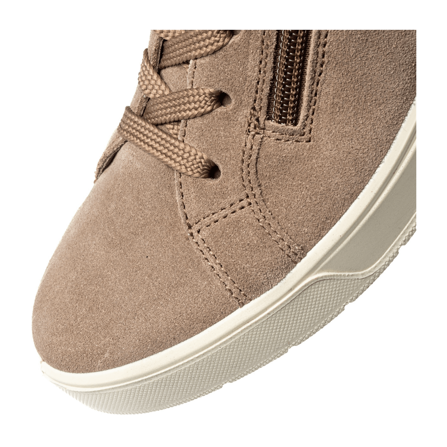 ARA Rom Women's Velour Leather Sneakers in Beige with Lace-Up Closure - Bartel-Shop