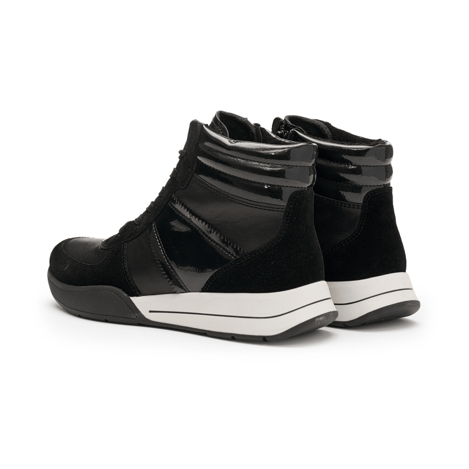 ARA Monza Ankle Boot Lace-Up Boot for Women in Black Smooth Leather Sneaker Style
