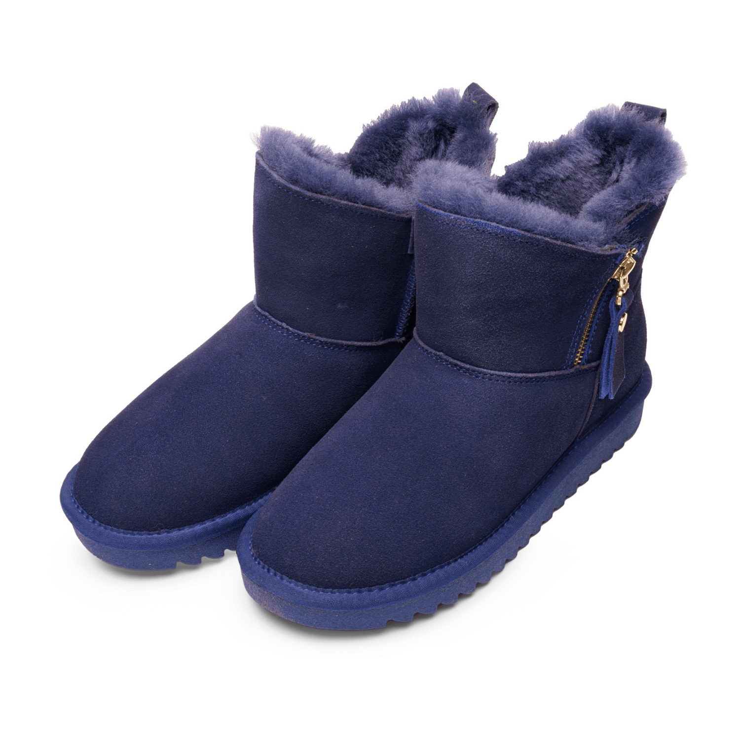 ARA Alaska Boots Women's Suede-Look Classic Pull-On Boots with Wool Lining in Ocean Blue - Bartel-Shop