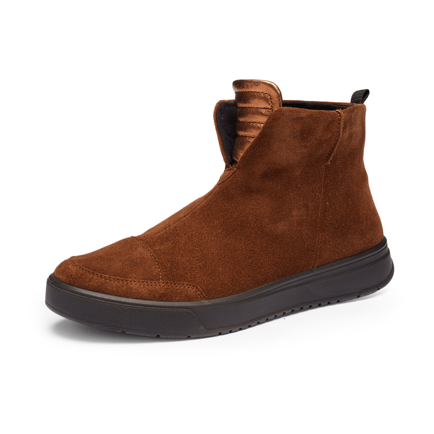 ARA Rom Women's Ankle Boots in Brown Nubuck Leather with Zipper Classic Style Round Toe Synthetic Lining Polyurethane Sole