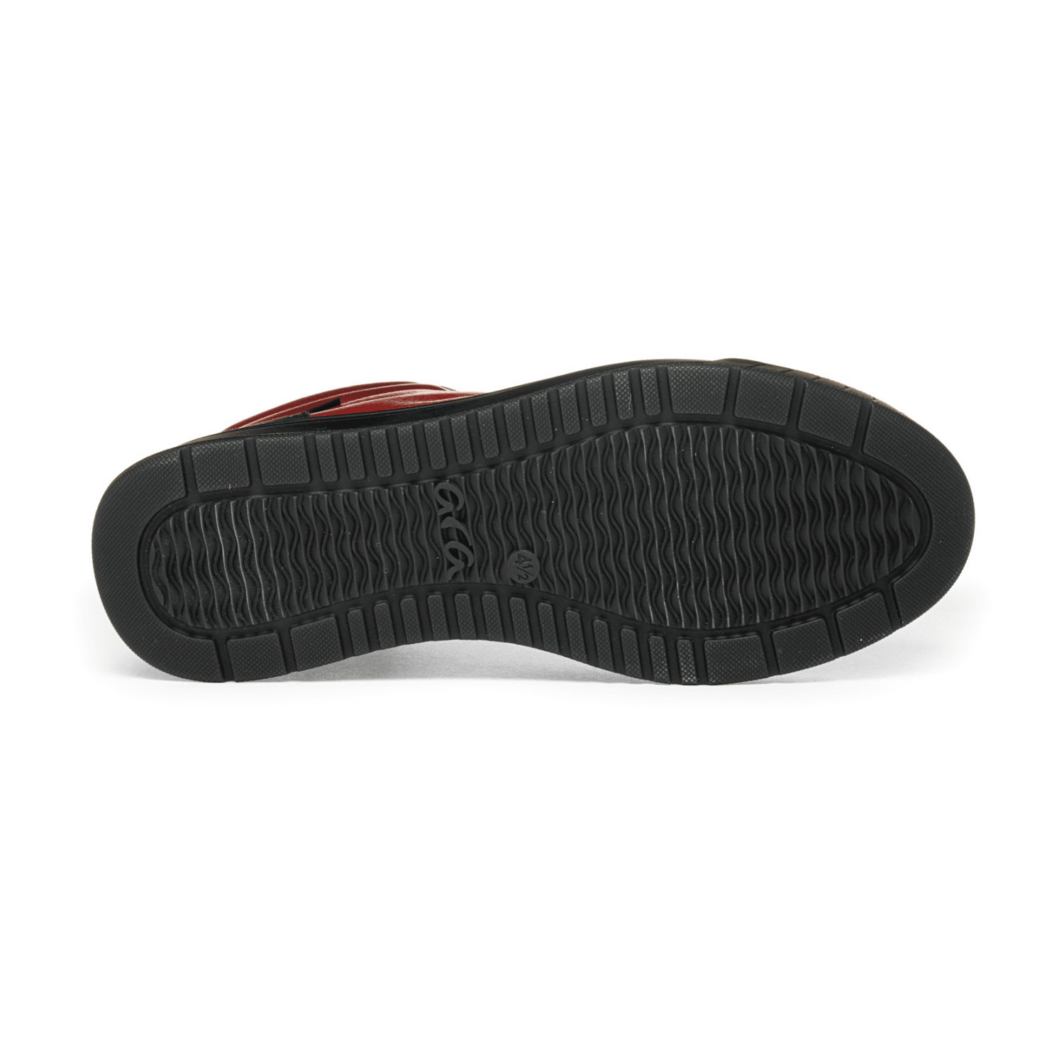 ARA Rom Women's Mid-Top Sneakers in Smooth Leather with GORE-TEX, Red Black Lace-Up