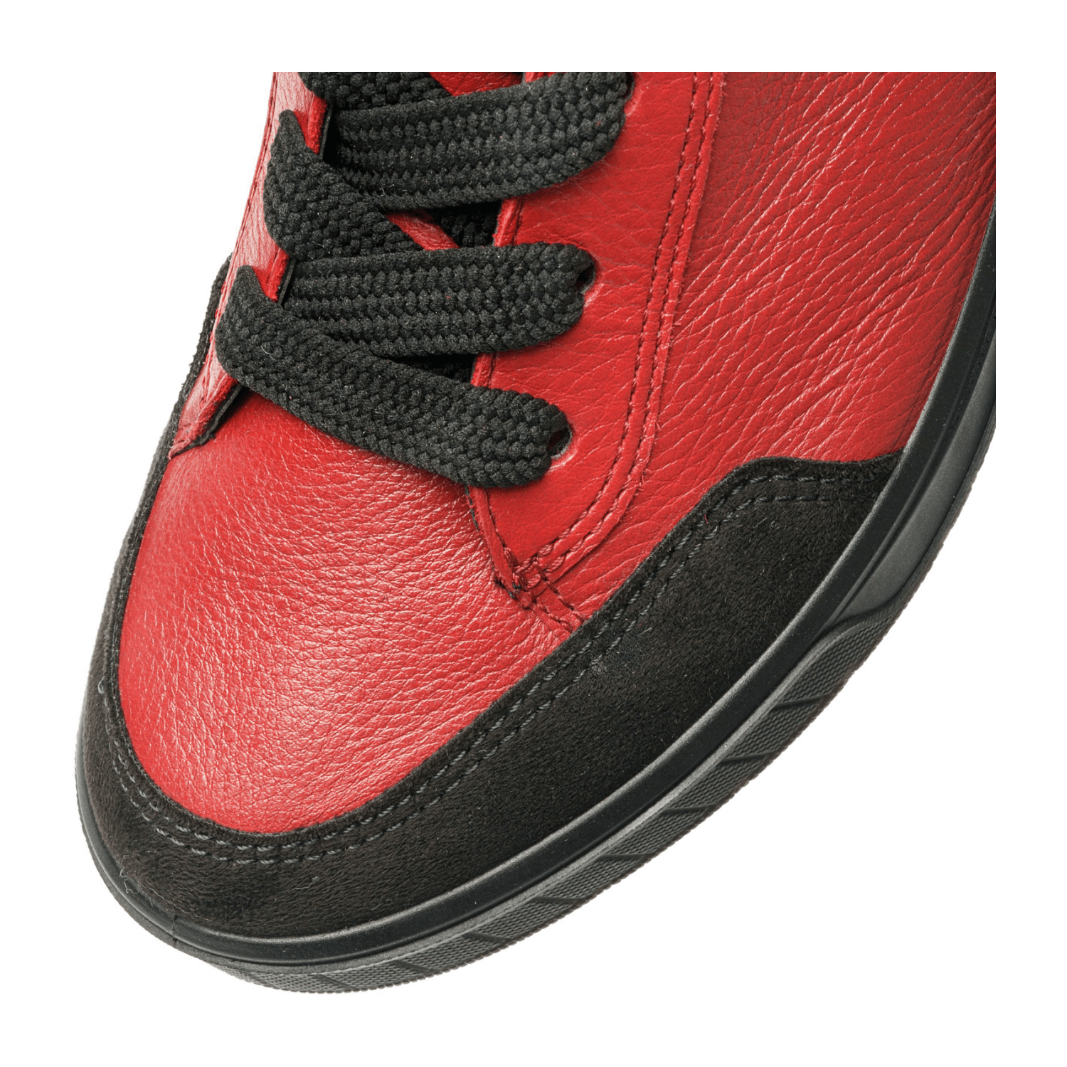 ARA Rom Women's Mid-Top Sneakers in Smooth Leather with GORE-TEX, Red Black Lace-Up