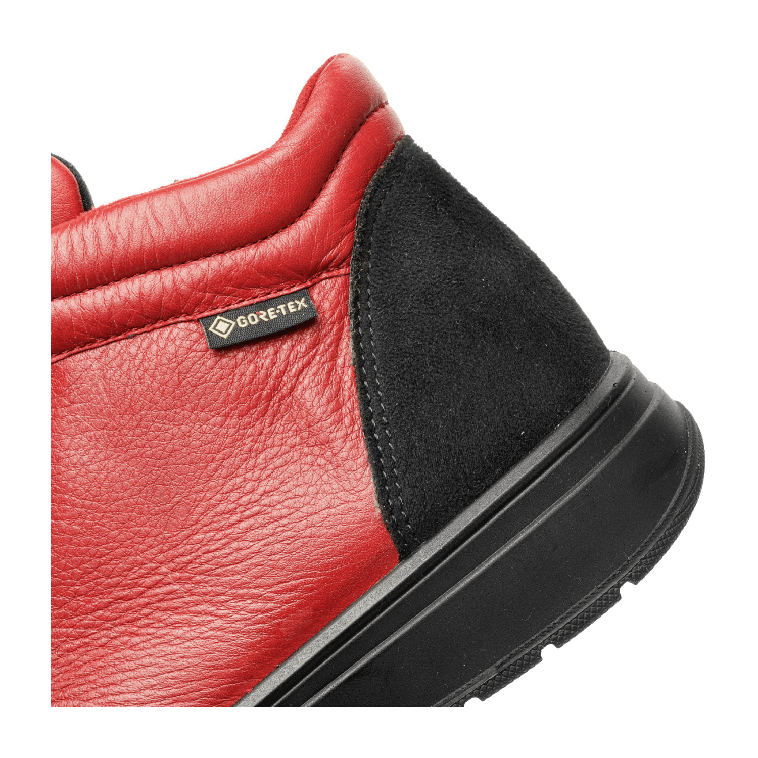 ARA Rom Women's Mid-Top Sneakers in Smooth Leather with GORE-TEX, Red Black Lace-Up