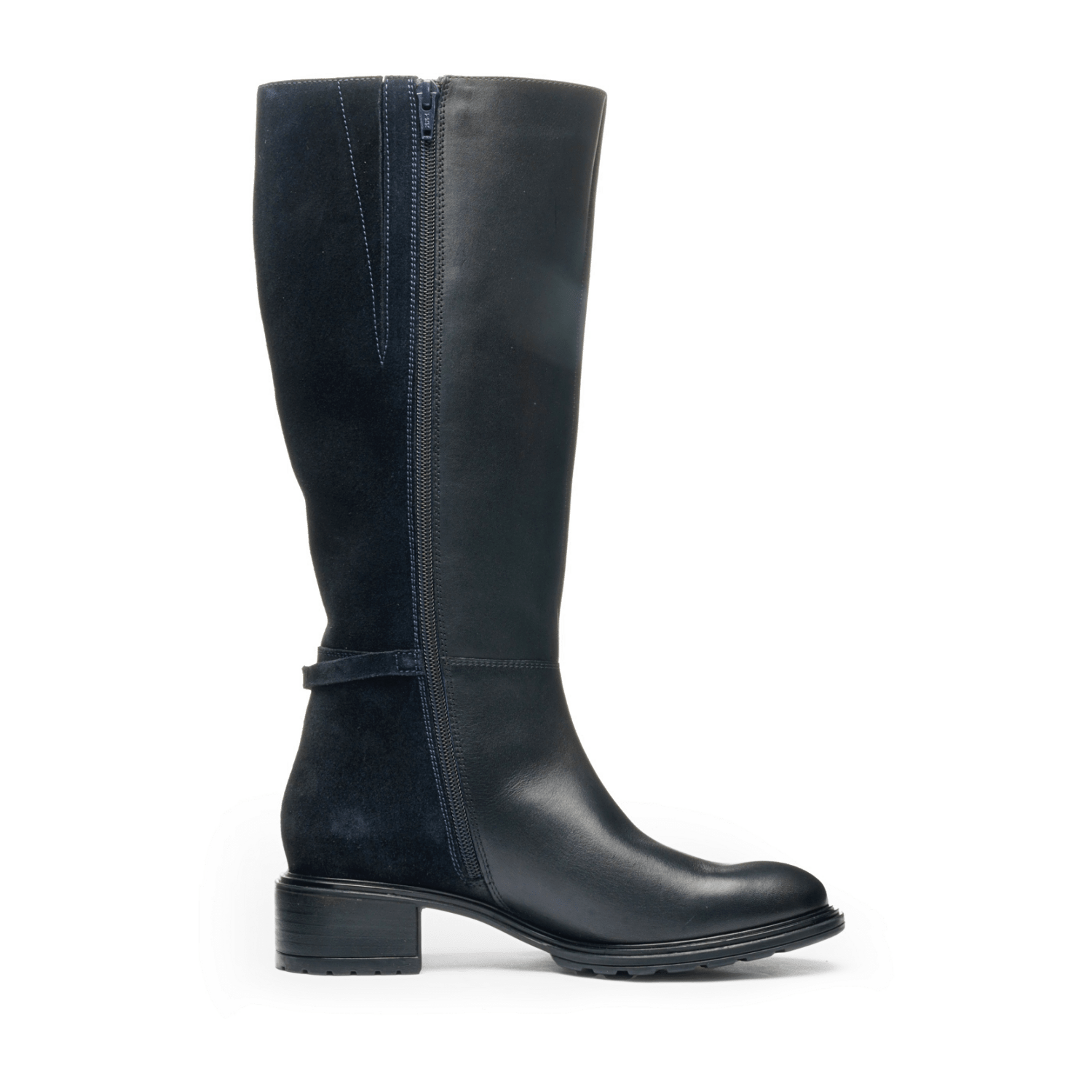 ARA Parker Women's Boots in Smooth Blue Leather with Zipper - Classic Style with Round Toe - Bartel-Shop
