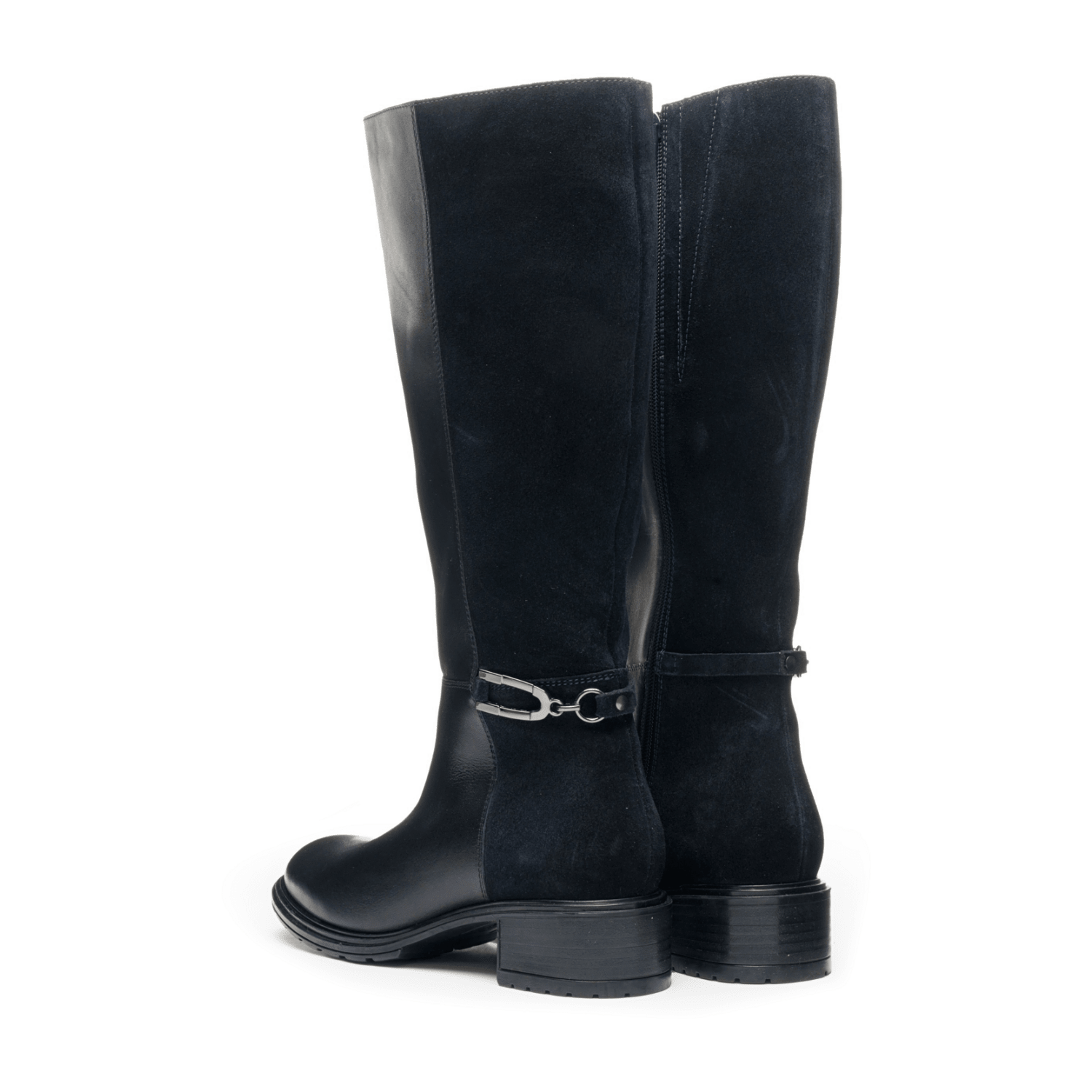 ARA Parker Women's Boots in Smooth Blue Leather with Zipper - Classic Style with Round Toe - Bartel-Shop