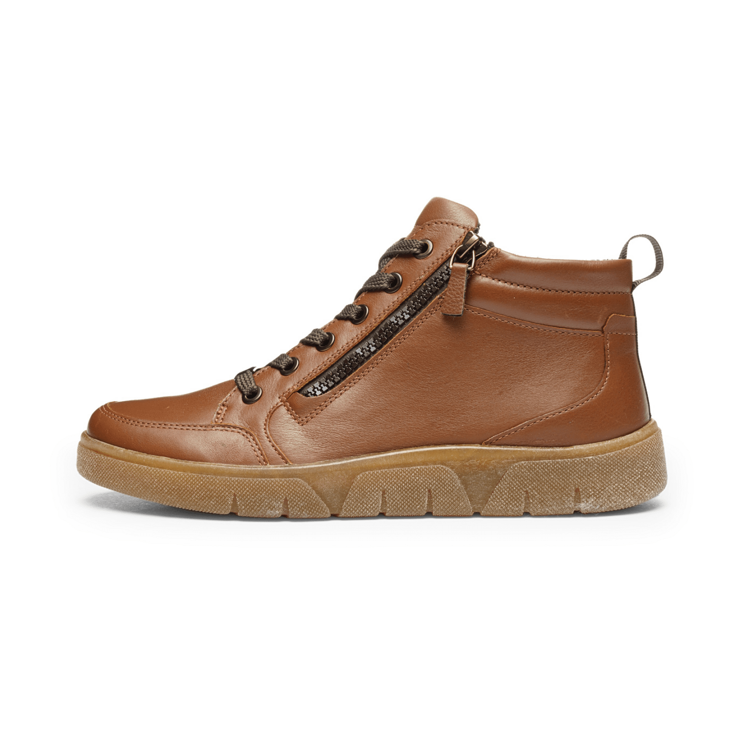 ARA Women's Boots with Zipper, Brown, Warm Lined, Round Toe, Rubber Sole - Bartel-Shop