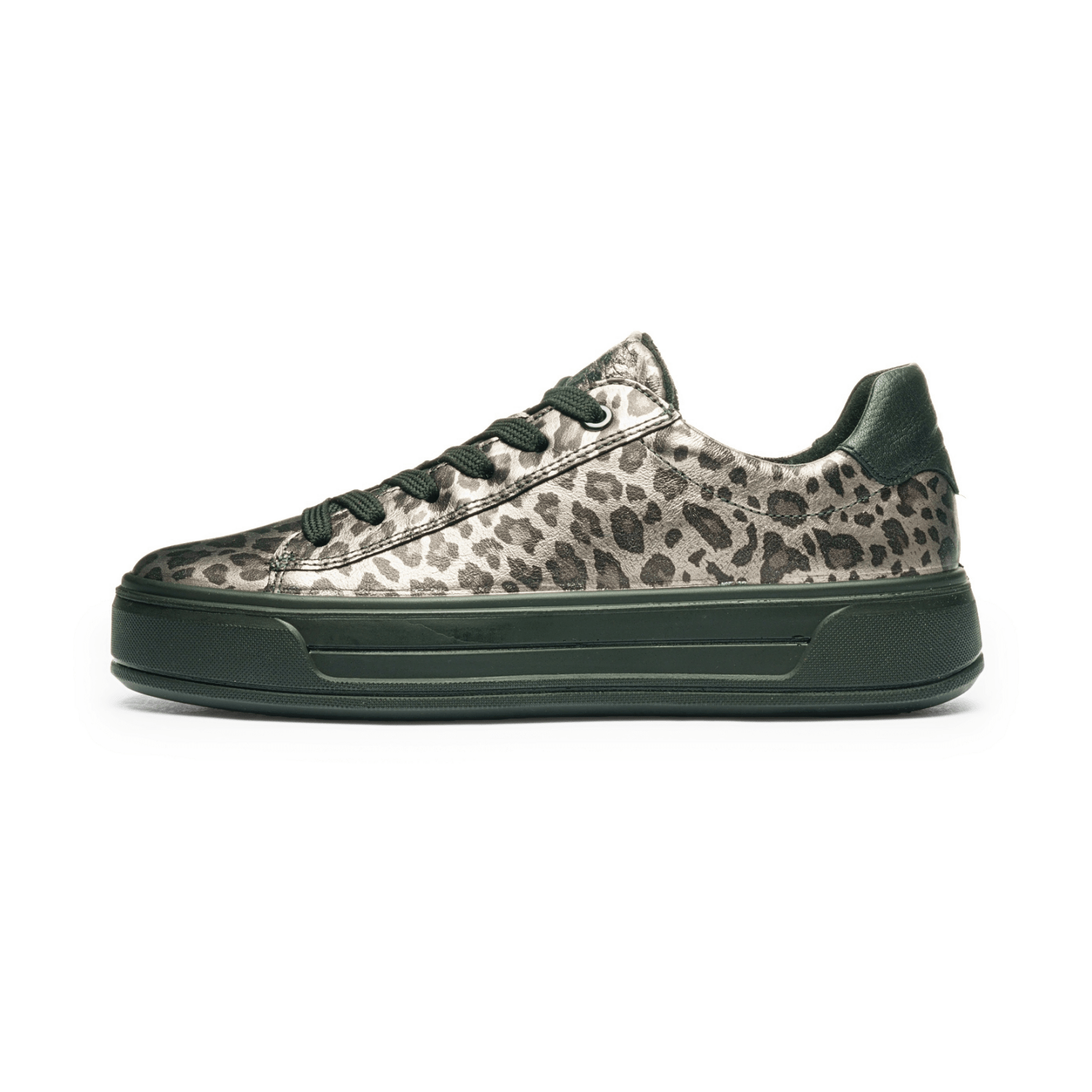 ARA Canberra Women's Sneakers in animal print smooth leather with lacing and polyurethane sole
