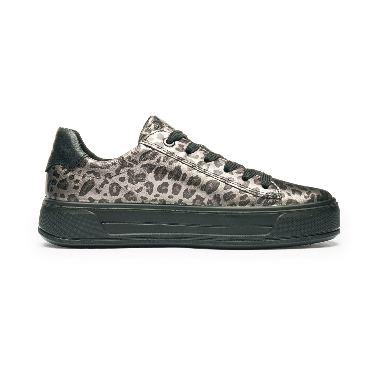 ARA Canberra Women's Sneakers in animal print smooth leather with lacing and polyurethane sole