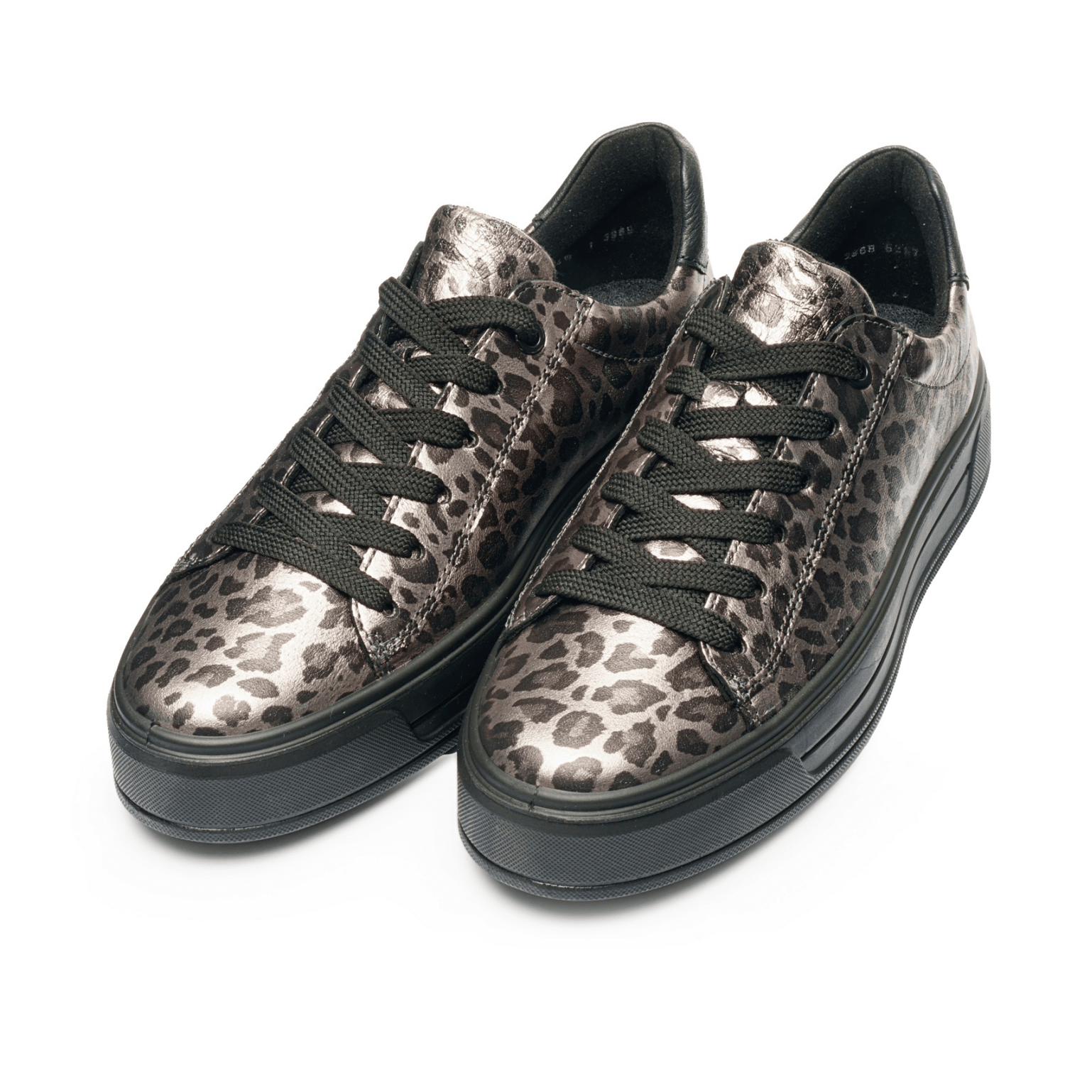 ARA Canberra Women's Sneakers in animal print smooth leather with lacing and polyurethane sole