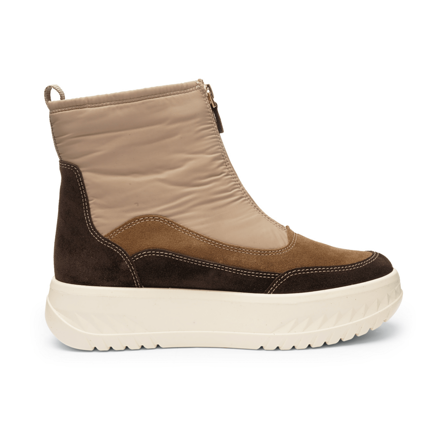ARA MONACO Women's Boots Lace-Up Boots with Warm Lining Round Toe Beige - Bartel-Shop