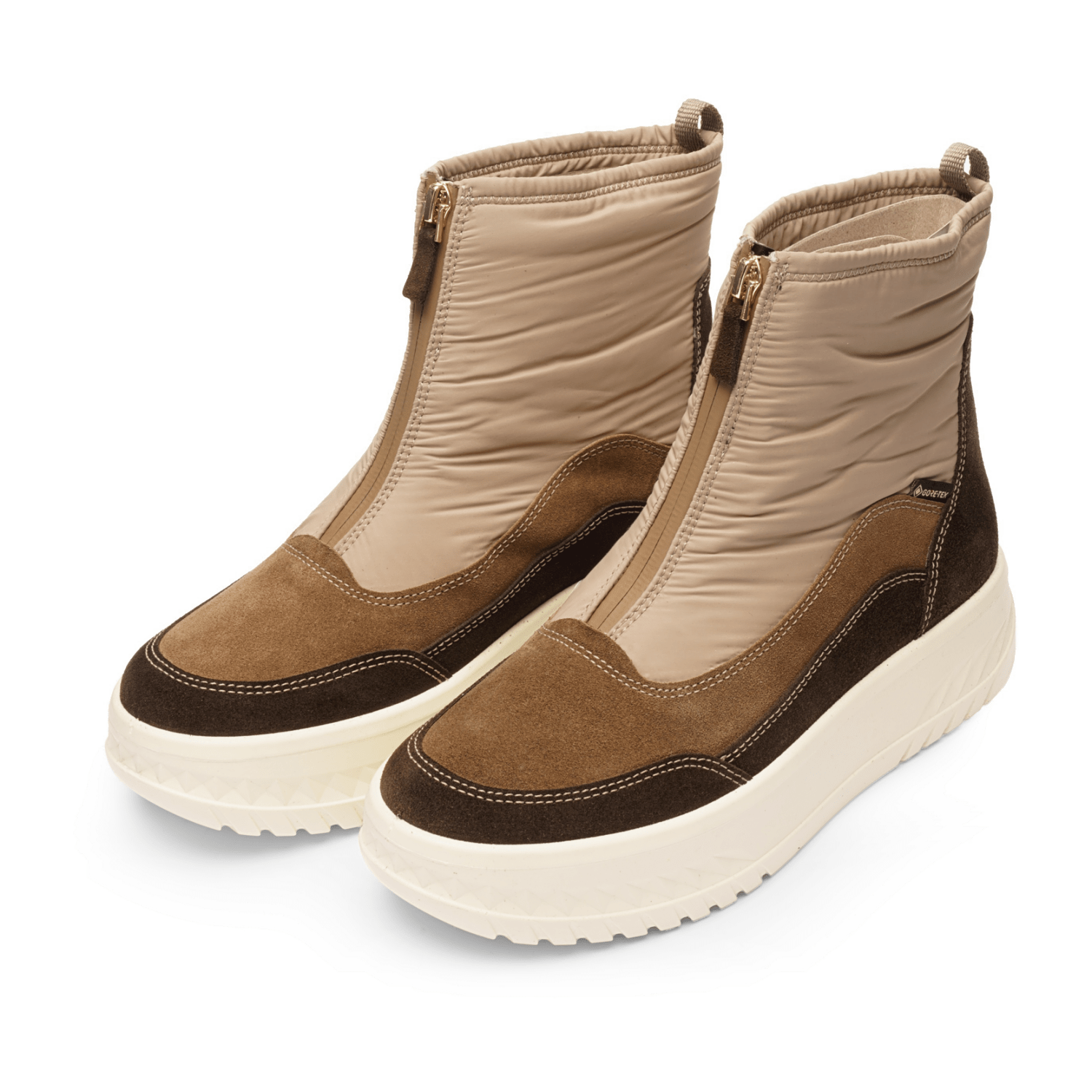 ARA MONACO Women's Boots Lace-Up Boots with Warm Lining Round Toe Beige - Bartel-Shop