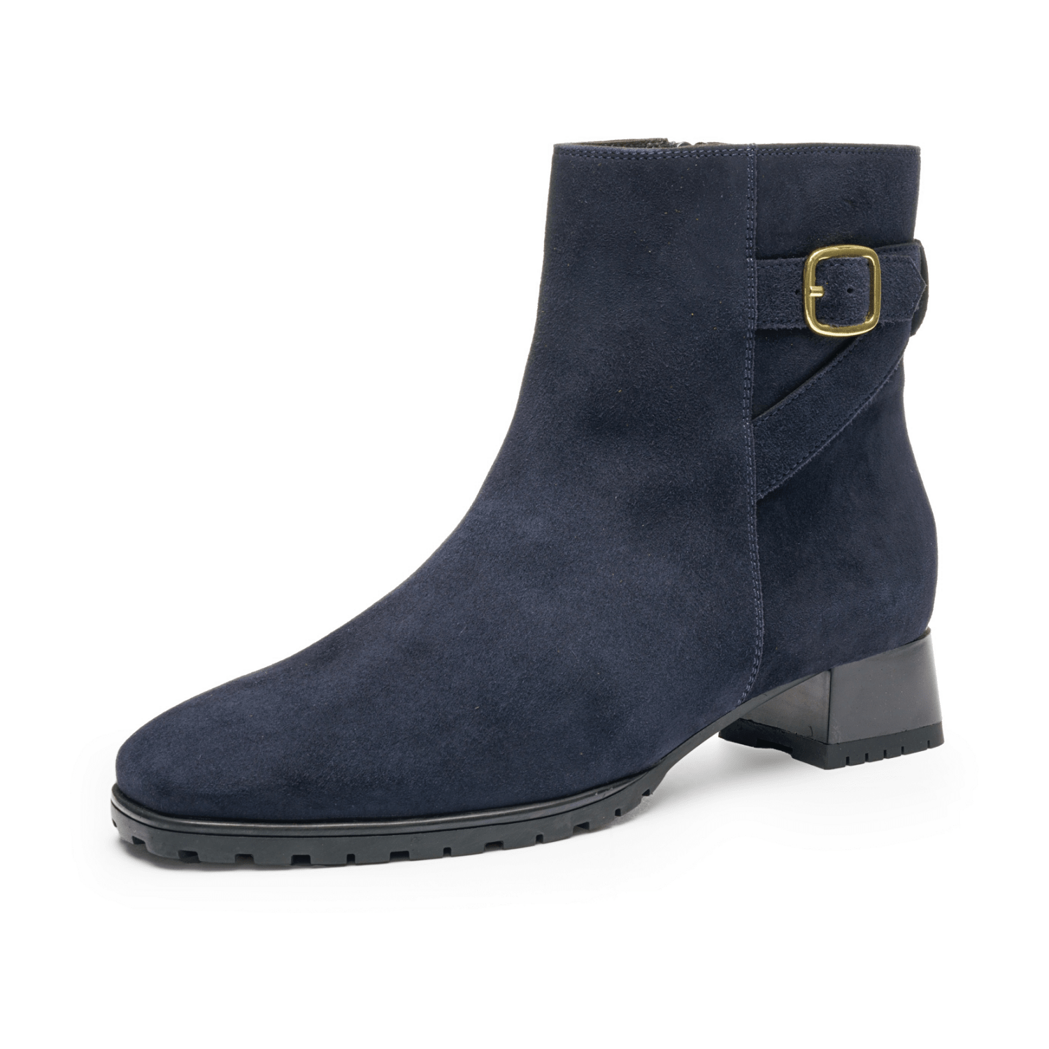 ARA Graz Women's Ankle Boots Classic Blue Nubuck Leather Zipper Round Toe Removable Insole High Soft - Bartel-Shop