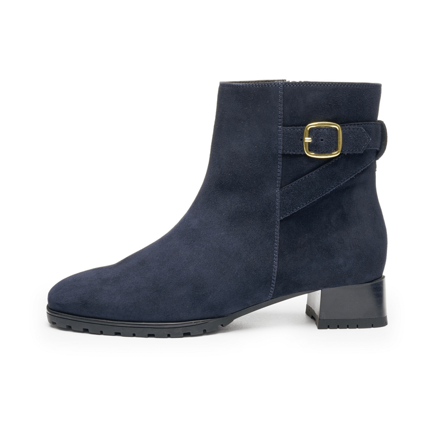 ARA Graz Women's Ankle Boots Classic Blue Nubuck Leather Zipper Round Toe Removable Insole High Soft - Bartel-Shop