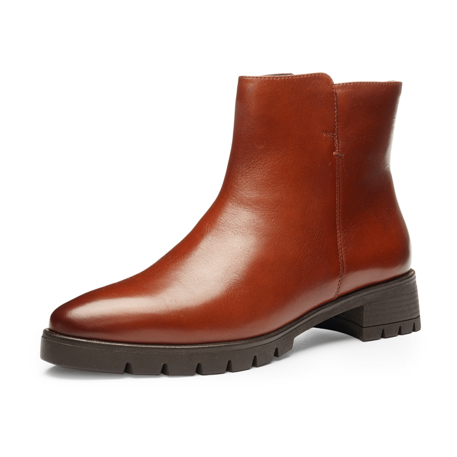 ARA Napoli Stiefelette für Damen aus Glattleder in braun mit Reißverschluss Klassischer Stil - Bartel-Shop