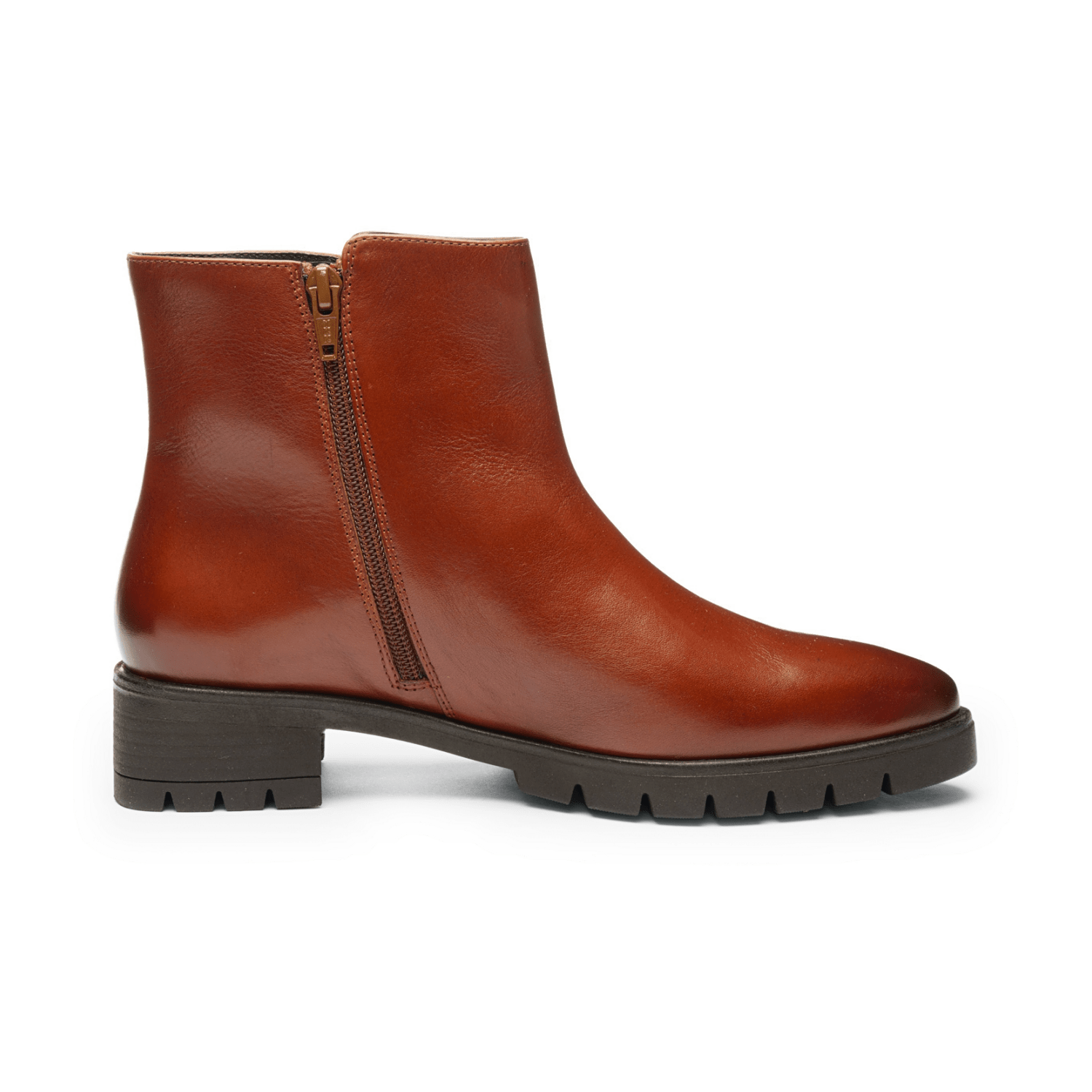 ARA Napoli Stiefelette für Damen aus Glattleder in braun mit Reißverschluss Klassischer Stil - Bartel-Shop