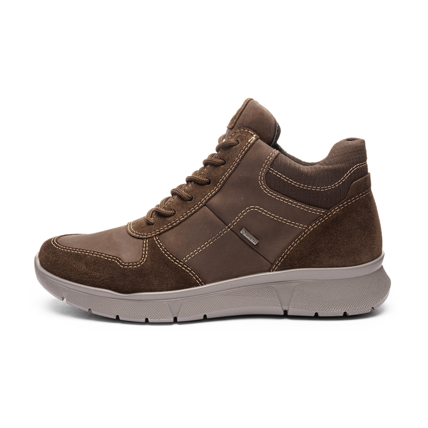 ARA Romano Men's Velour Leather Ankle Boots Classic Brown Lace-Up Boots