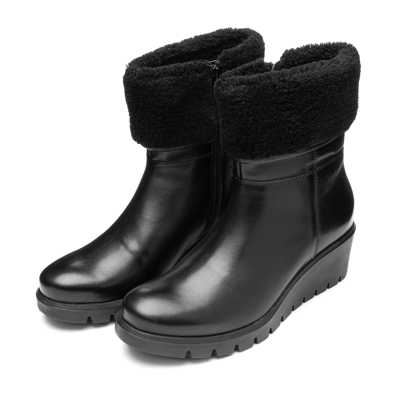 ARA COMO Women's Boots in Smooth Leather with Zipper and Winter Lining - Bartel-Shop