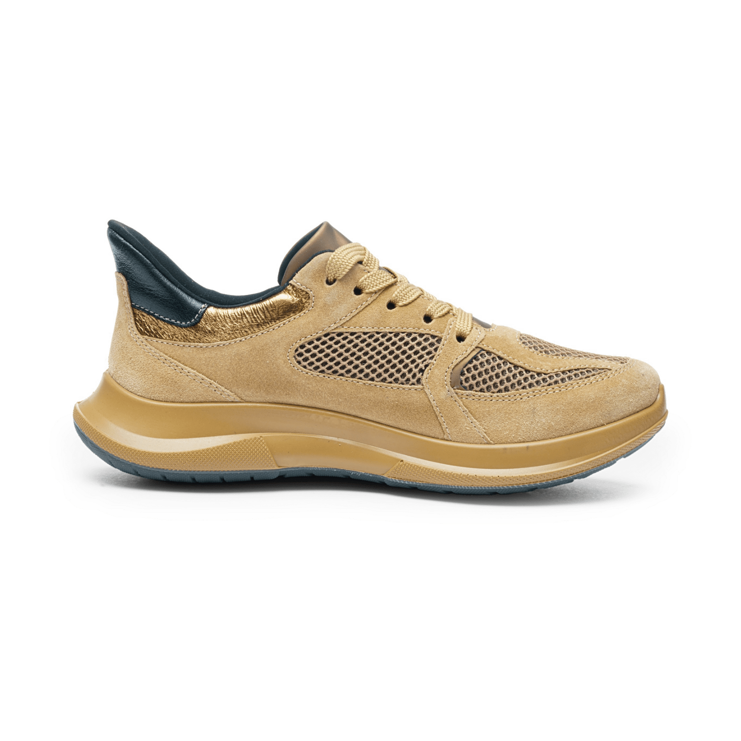 ARA Motion Sneaker Women's Beige Lace-Up Shoes with Removable Insole - Bartel-Shop