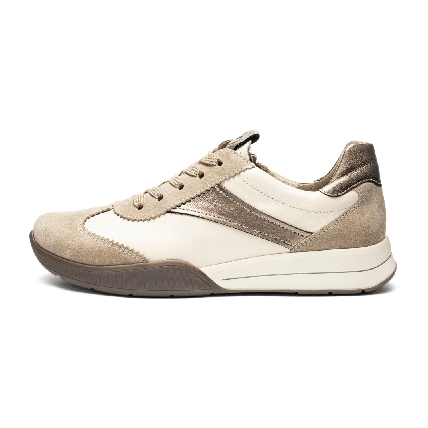 ARA Monza Women's Sneaker Slip-On in beige with lacing and leather lining