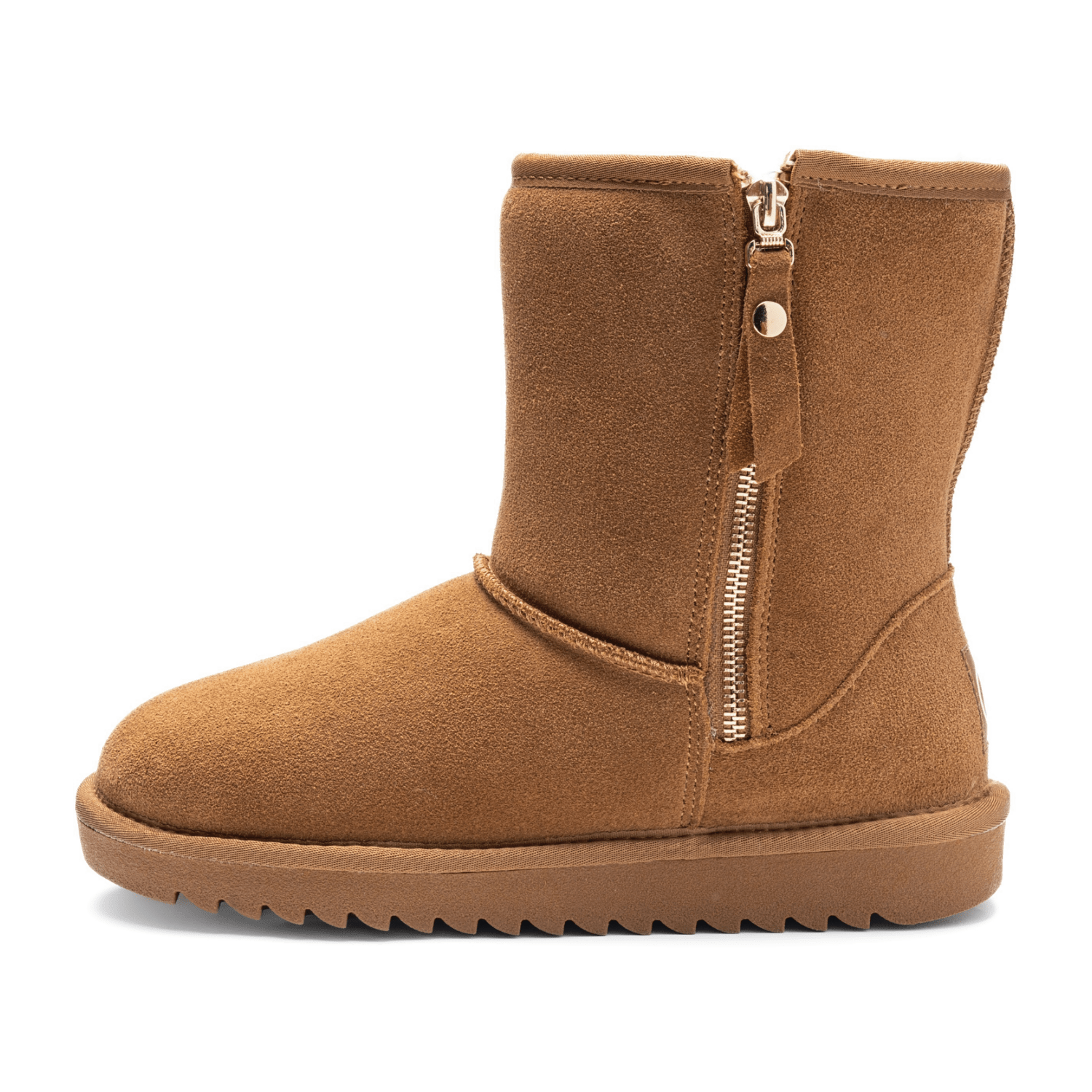 ARA Alaska Women's Boots in Brown Suede with Zipper and Warm Lining - Bartel-Shop