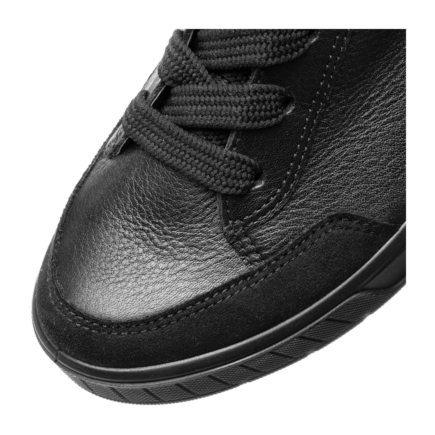 ARA Rom Sneaker for Women in Black Smooth Leather with Lace-Up Closure and Round Toe
